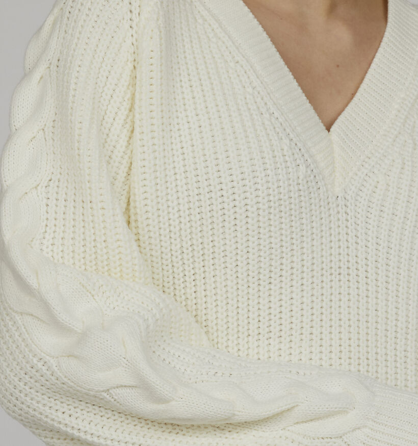 SISTERS POINT Miba Pull avec col en V en Beige pour femmes (349338)