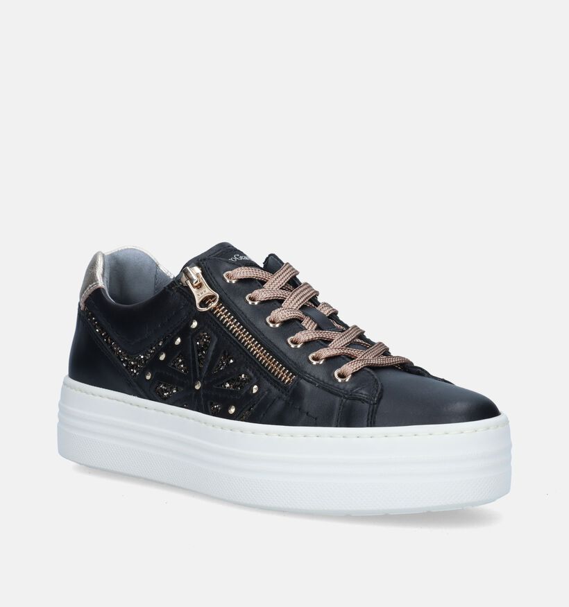 NeroGiardini Zwarte Sneakers met plateauzool voor dames (345618) - geschikt voor steunzolen