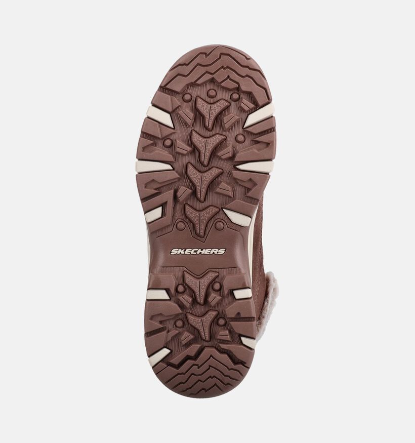 Skechers Trego Snow Worries Chaussures de randonn&eacute;e en Brun fonc&eacute; pour femmes (377965) - pour semelles orthop&eacute;diques