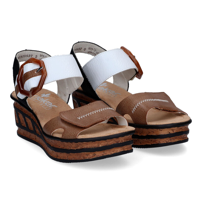Rieker Cognac Sandalen in kunstleer (306767)