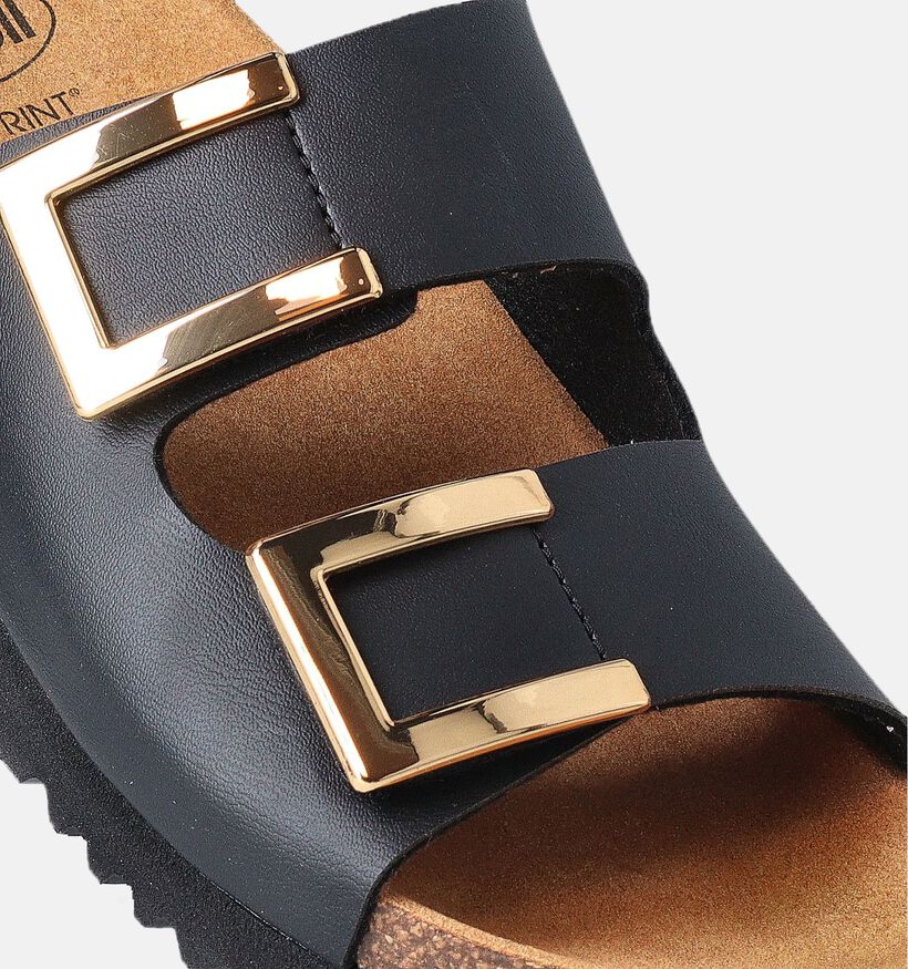 Scholl Monterey 2 straps Zwarte Slippers voor dames (357574)