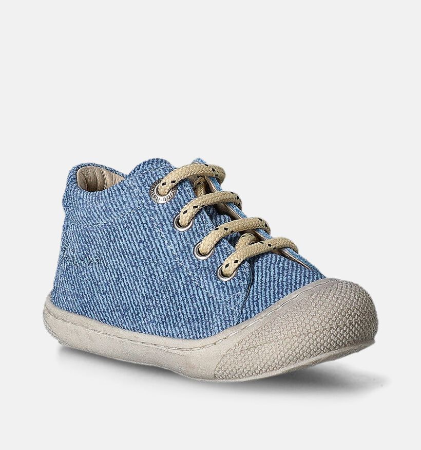 Naturino Cocoon Suede Denim Blauwe Babyschoentjes voor jongens, meisjes (355491) - geschikt voor steunzolen