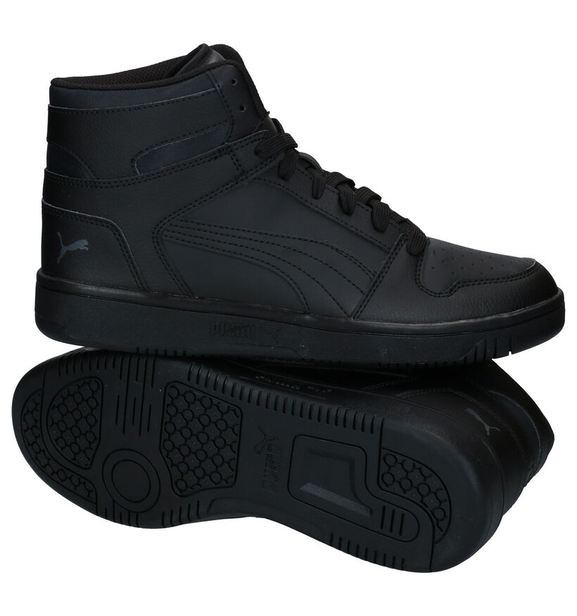 Puma Rebound Layup SL Baskets en Noir en simili cuir (307174)