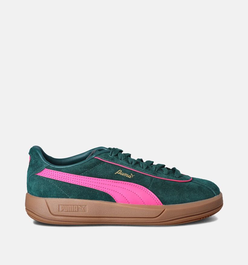 Puma Club Klassika Baskets en Vert pour femmes (350411) - pour semelles orthopédiques
