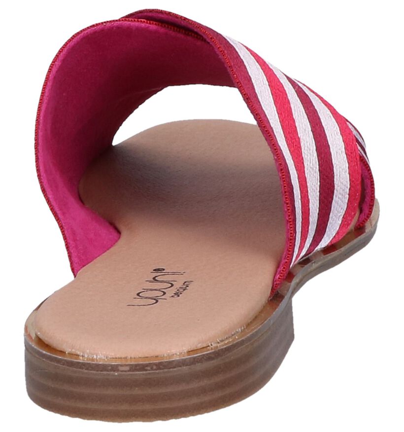 Youh! Nu-pieds plates en Rose fuchsia en textile (239206)