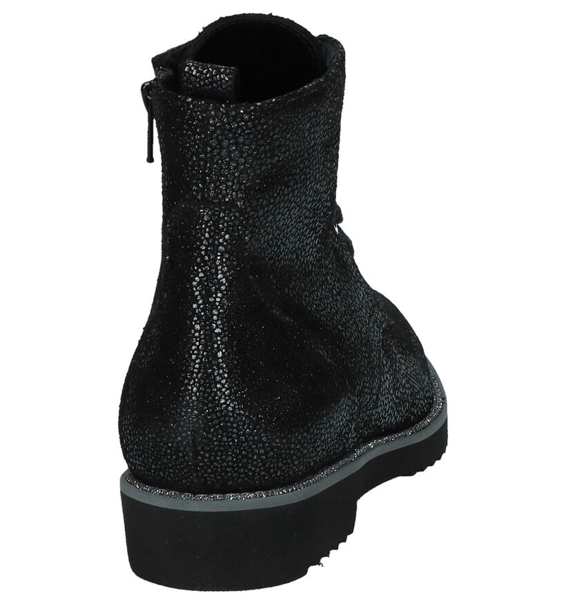 Zwarte Boots met Glitters Softwaves in daim (233076)