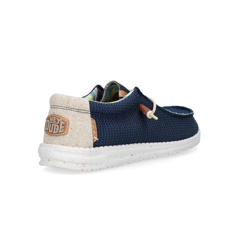 HEYDUDE Wally Eco Strech Mocassins en Bleu pour hommes (324852) - pour semelles orthopédiques