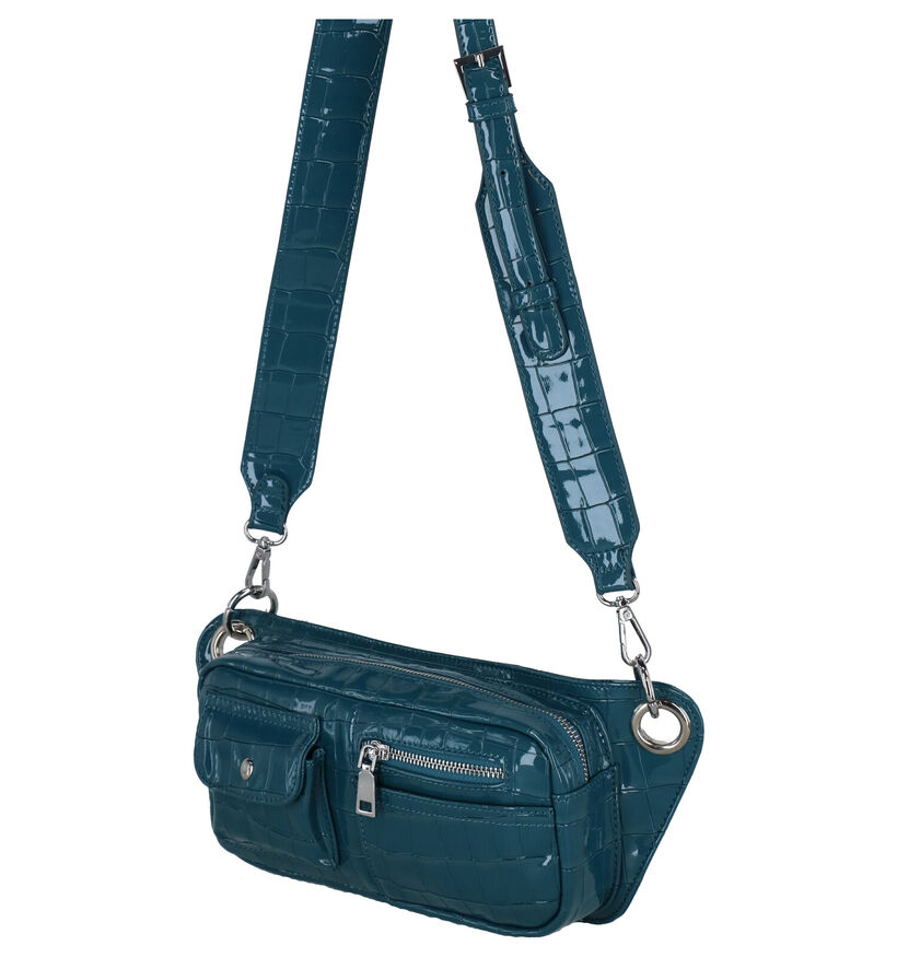 Hvisk Brillay Croco Vegan Sac porté croisé en Bleu en simili cuir (301350)