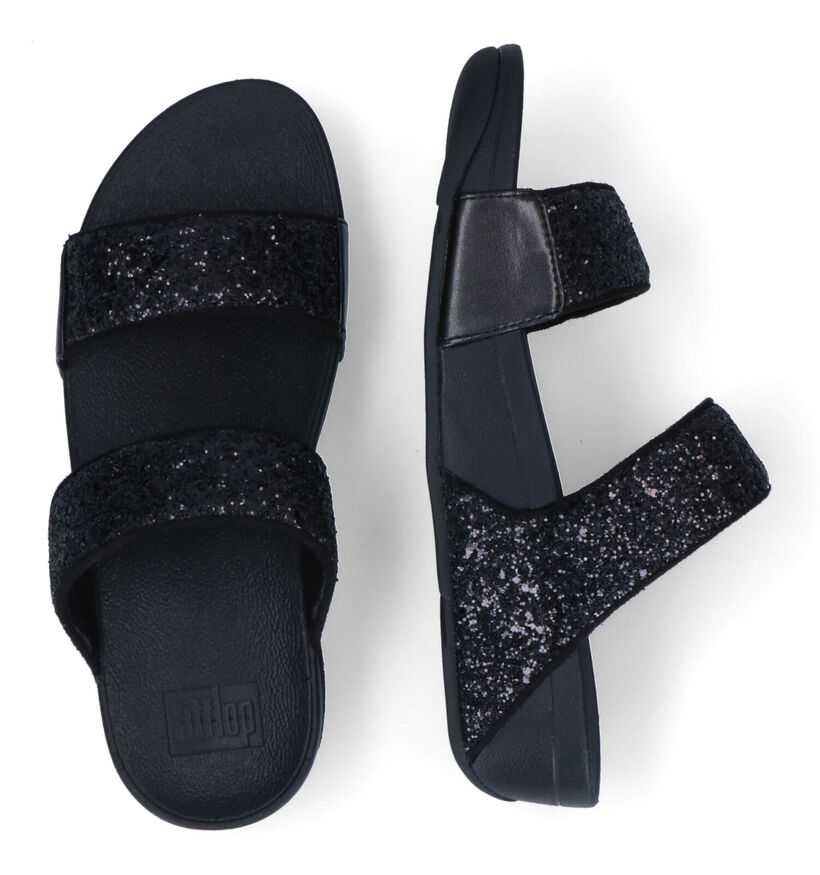 FitFlop Lulu Glitter Zwarte Slippers in kunststof (304814)