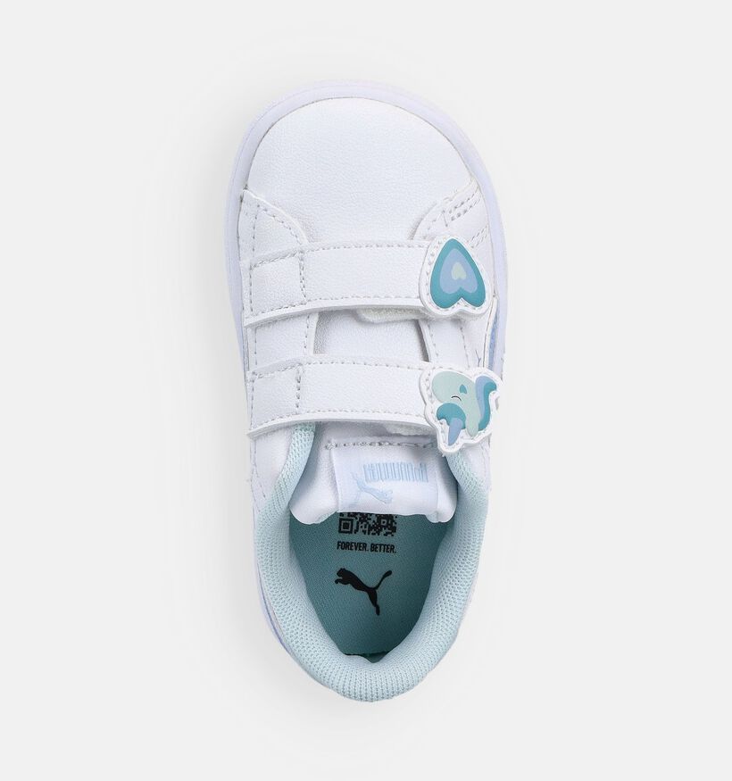 Puma Smash 3.0 Badges Baskets basses en Blanc pour filles (366628) - pour semelles orthop&eacute;diques