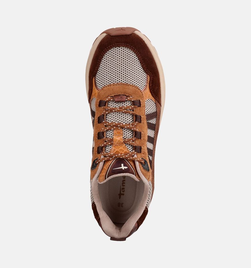 Tamaris Bruine/Oranje Sneakers voor dames (376746) - geschikt voor steunzolen