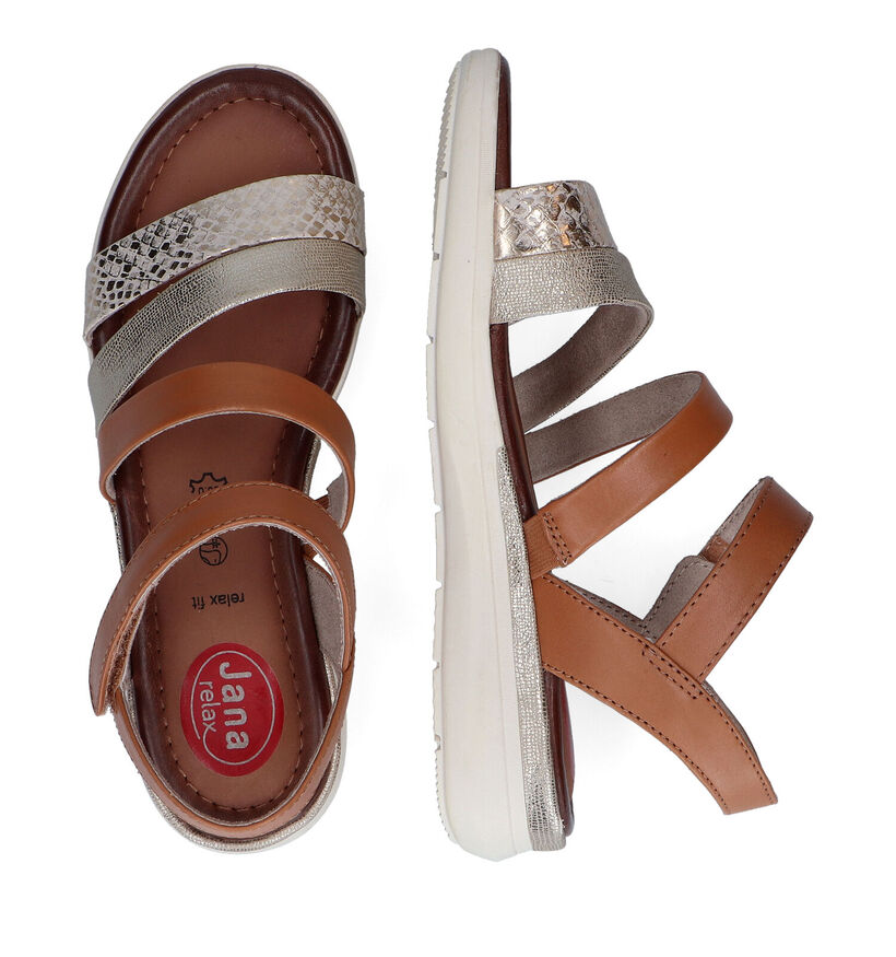 Jana Cognac Sandalen in leer (304531)