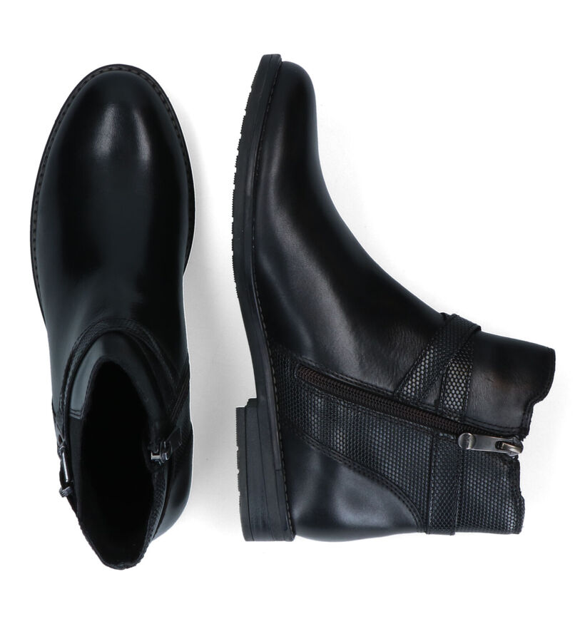 Marco Tozzi Bottines plates en Noir en cuir (315361)