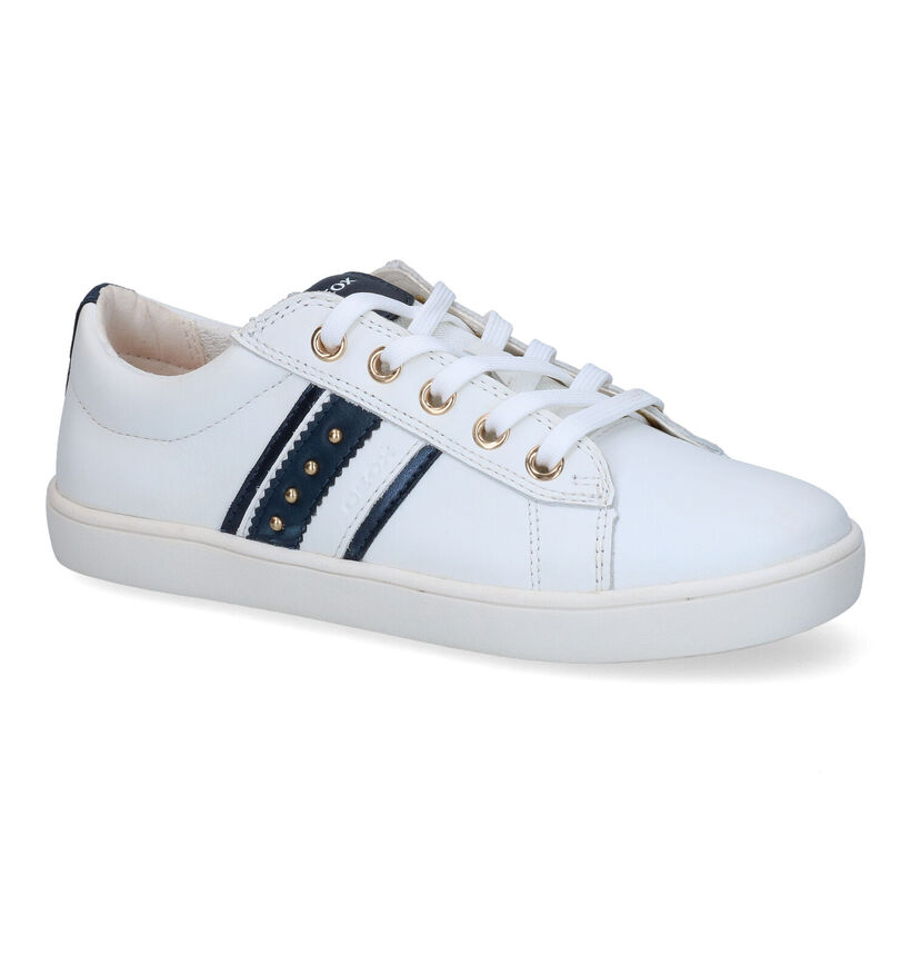 Geox Kathe Witte Veterschoenen in leer (302668)