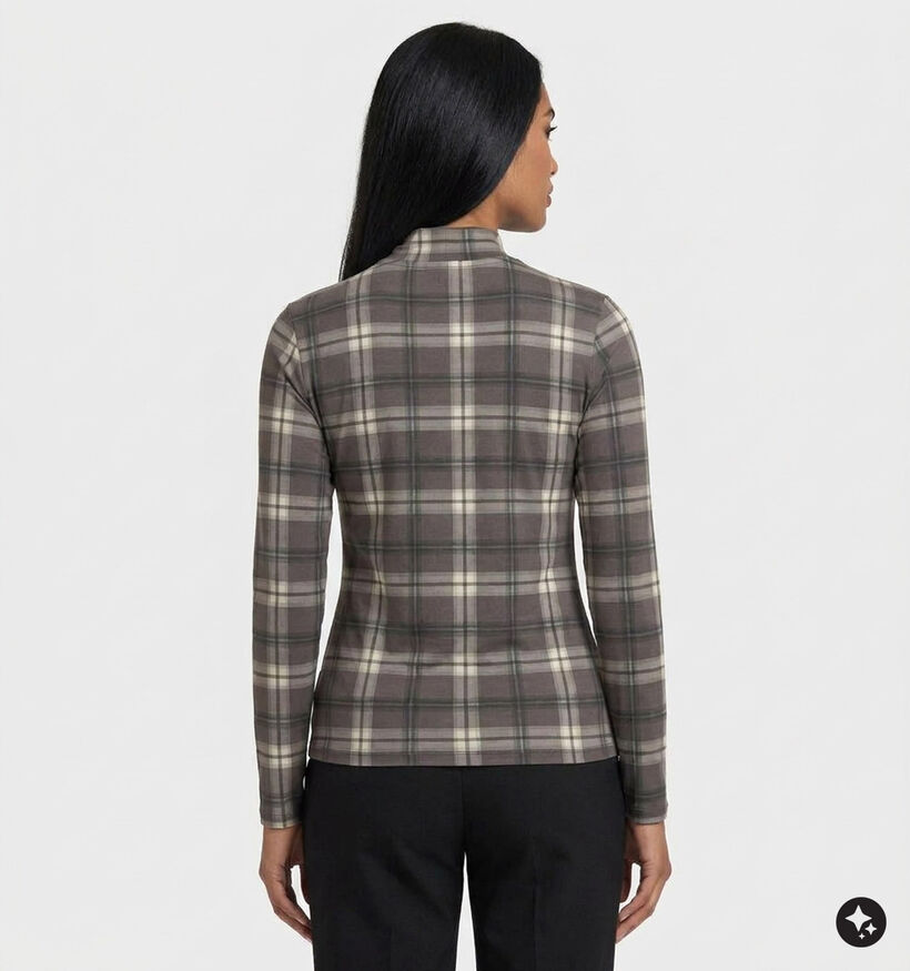Vila Leoa High Neck Bruine T-shirt met Lange Mouwen voor dames (379761)