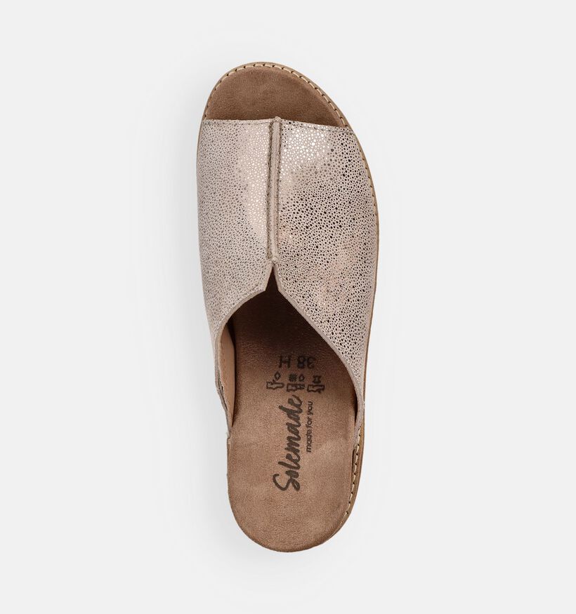 Solemade Gouden Slippers met Sleehak voor dames (371642) - geschikt voor steunzolen
