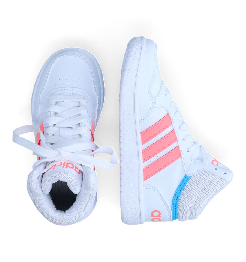 adidas Hoops 3.0 Mid Baskets en Blanc pour filles (315005) - pour semelles orthopédiques