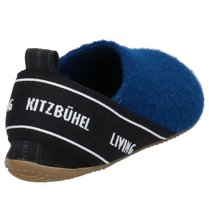 Living Kitzbühel Pantoufles fermées en Bleu foncé en laine (258706)