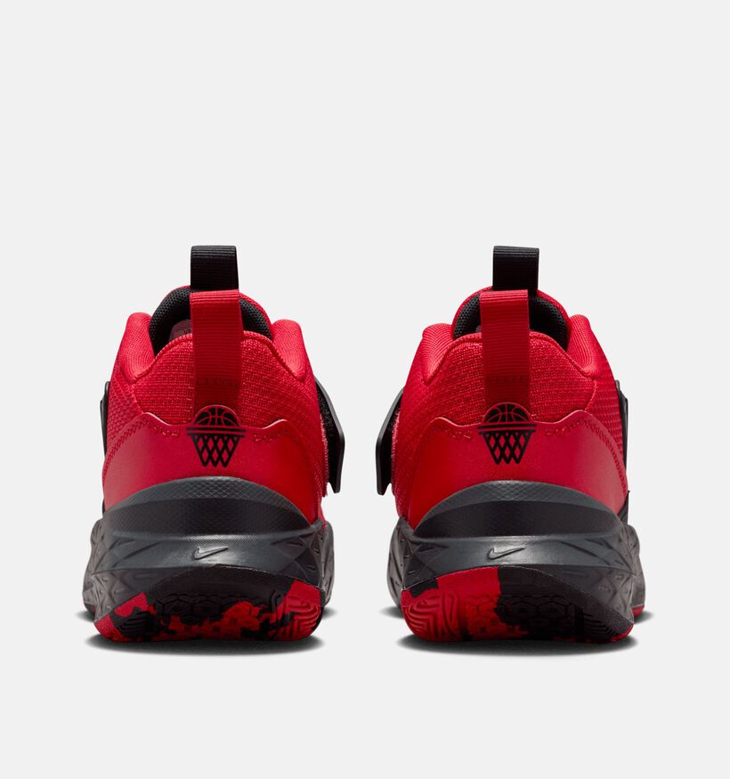 Nike Team Hustle Baskets en Rouge/Noir Nike Team Hustle Baskets en Rouge/Noir pour garçons (364689) - pour semelles orthopédiques