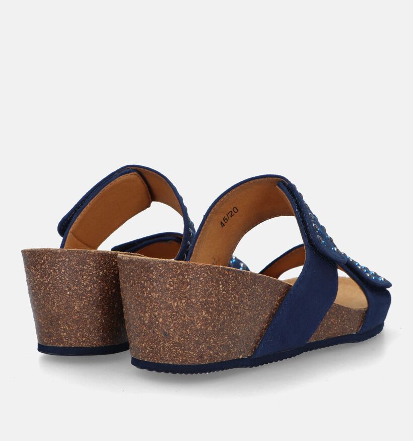 Scholl Michelle 2 Straps Blauwe Muiltjes voor dames (336782)