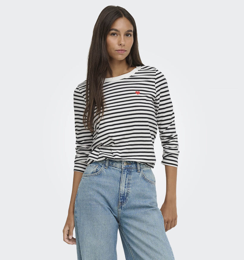 JDY Pisa Witte T-shirt met Lange Mouwen voor dames (382064)