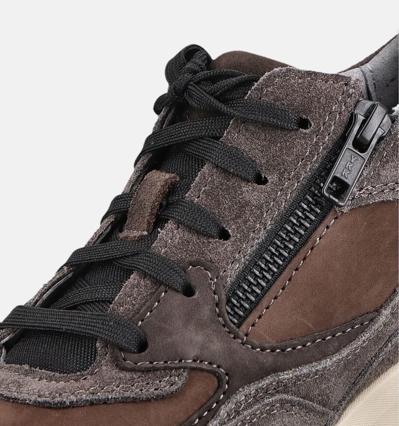 Gabor Rollingsoft Baskets en Marron fonc&eacute; pour hommes (380911) - pour semelles orthop&eacute;diques