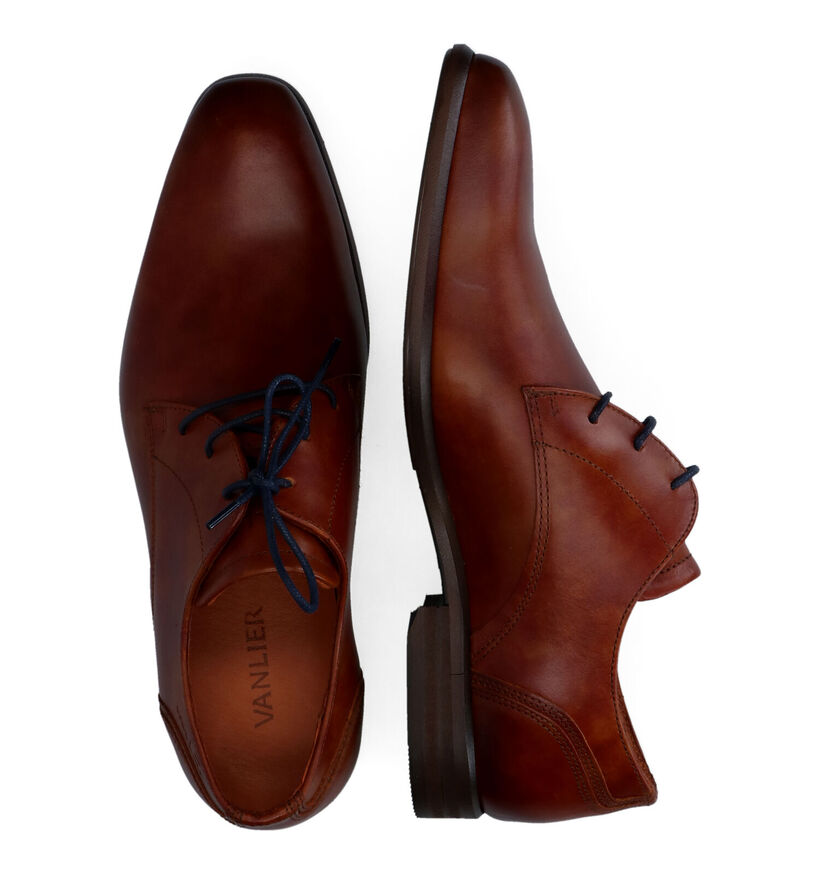 Van Lier Cognac Veterschoenen voor heren (316597) - geschikt voor steunzolen