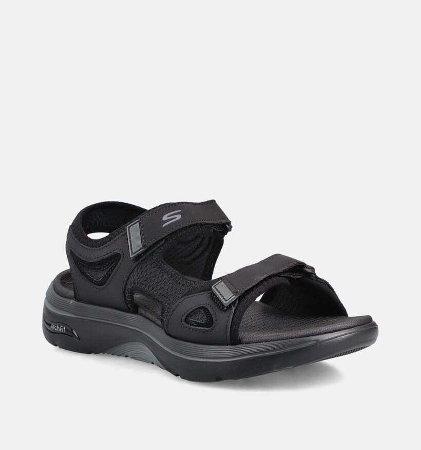 Skechers Go Walk Arch Fit 2.0 Capistrano Zwarte Sandalen voor heren (371074)