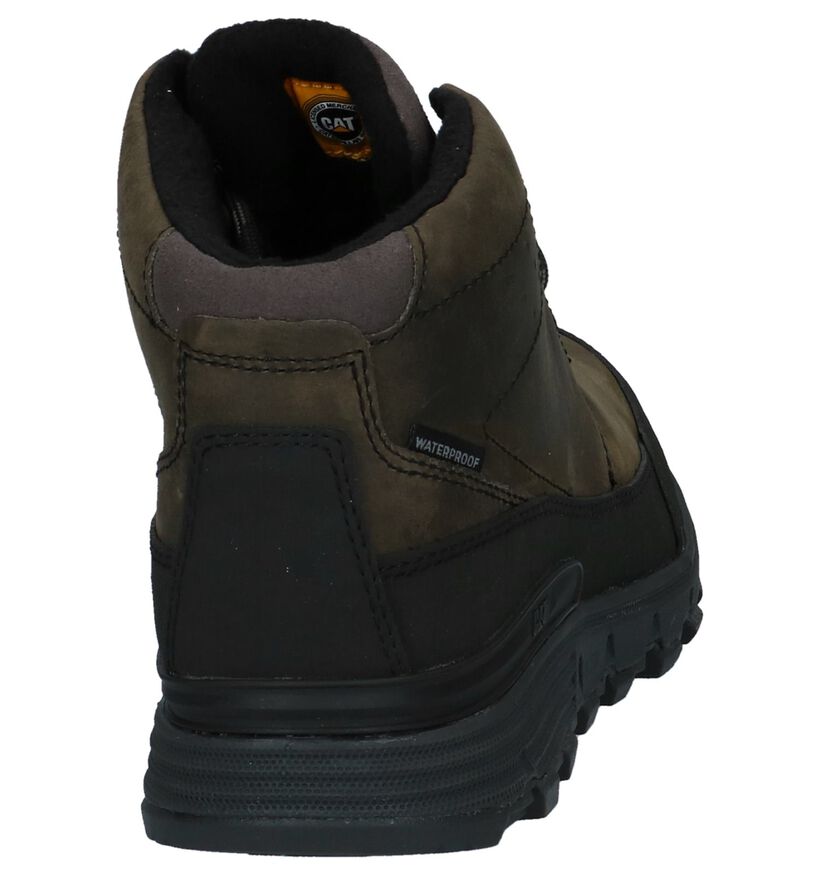 Caterpillar Chaussures hautes en Vert foncé en cuir (225474)