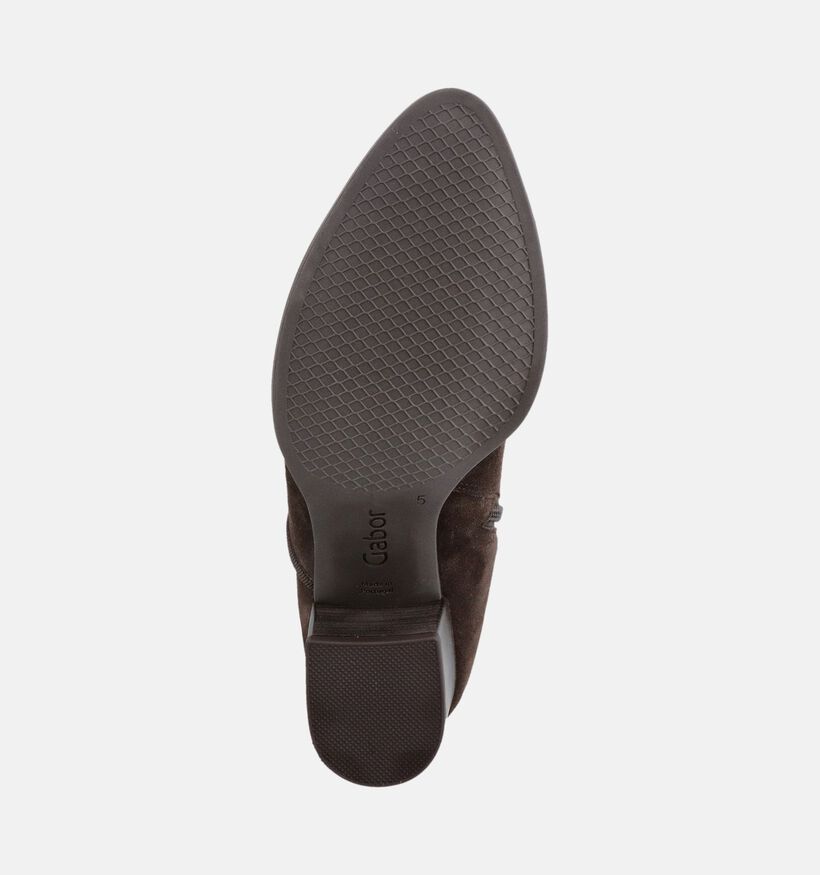 Gabor Comfort Donkerbruine Enkellaarzen met Hak voor dames (380081)