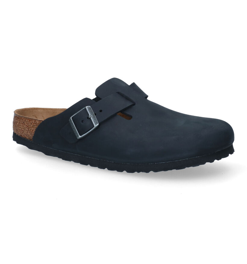 Birkenstock Boston Nu-pieds en Noir en cuir (305413)