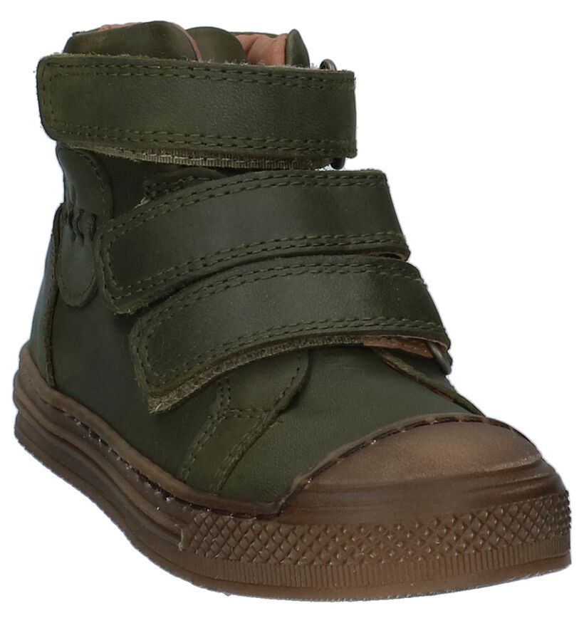 Kaki Boots met Velcro Hampton Bays in leer (224197)