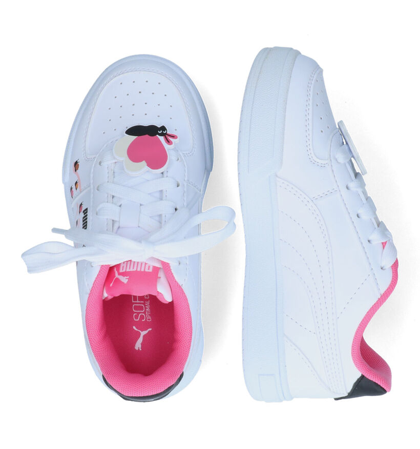 Puma Caven Small World Baskets en Blanc pour filles (311300) - pour semelles orthopédiques