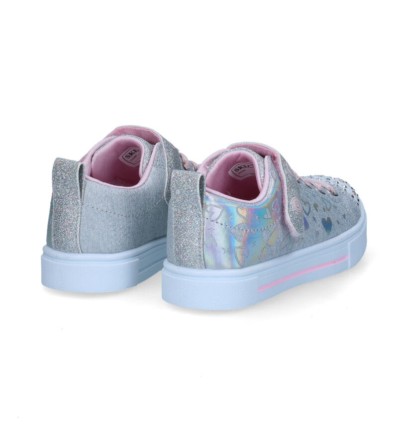Skechers Twinkle Toes Zilveren Sneakers voor meisjes (310620)