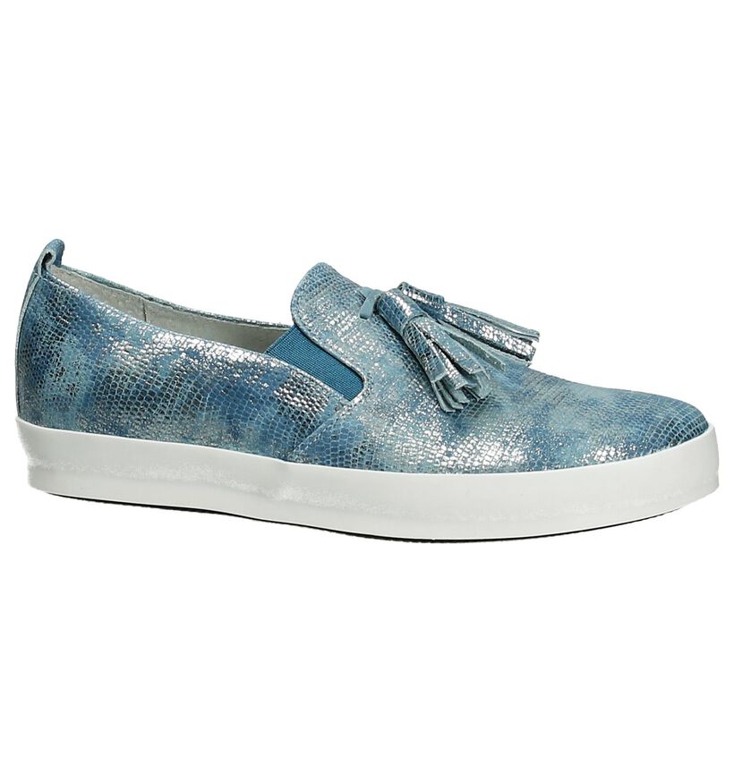 Youh! Chaussures slip-on en Bleu clair en cuir (201298)