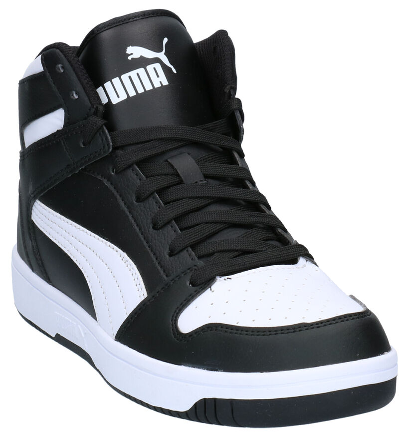 Puma Rebound Layup SL Baskets en Noir en simili cuir (307174)