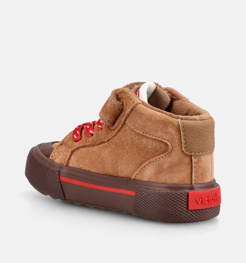 Victoria Cognac Velcroschoenen voor jongens (379098) - geschikt voor steunzolen