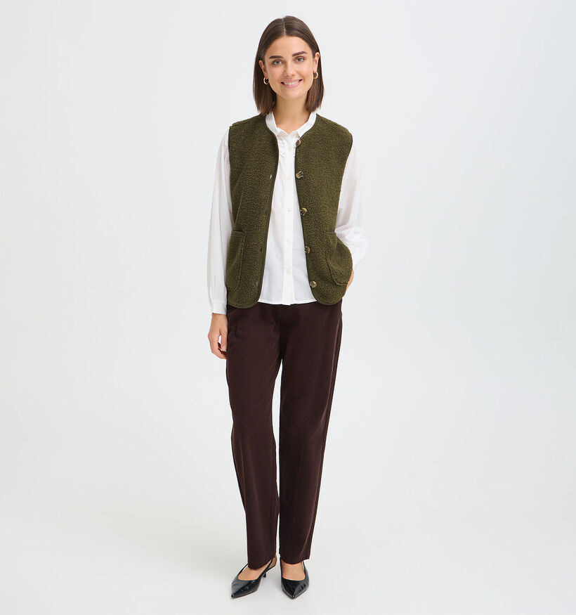 Fransa Tenya Gilets en Vert kaki pour femmes (379942)