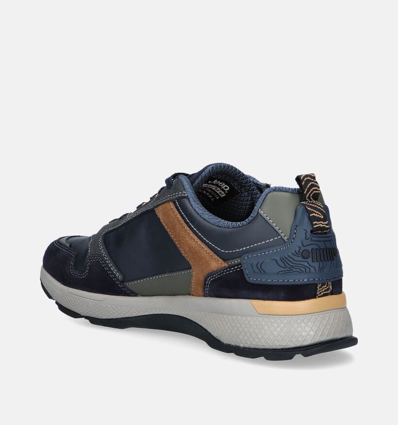Jeep Ontario Zip Blauwe Veterschoenen voor heren (344423) - geschikt voor steunzolen