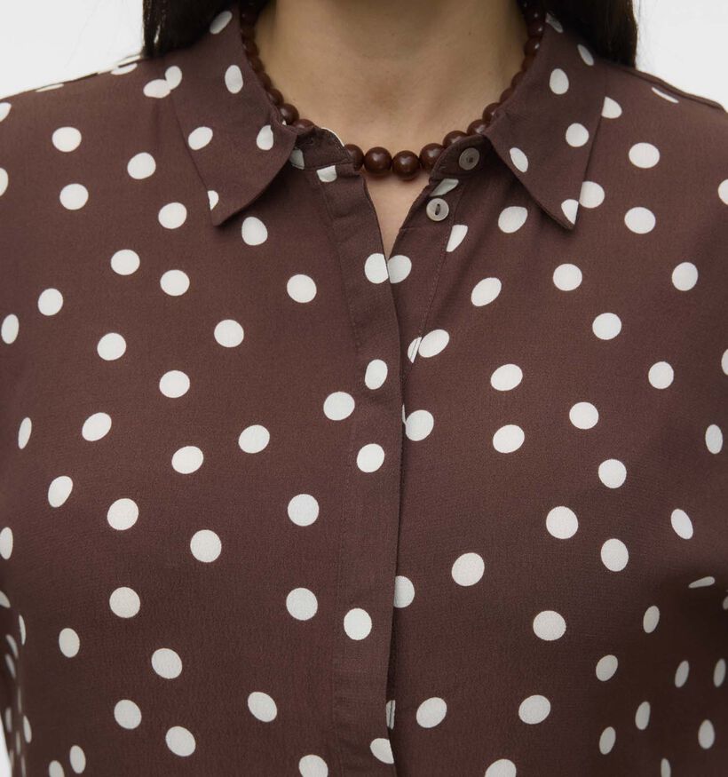 Vero Moda Curve Elisa Bruine Top met Stippen voor dames (375026)
