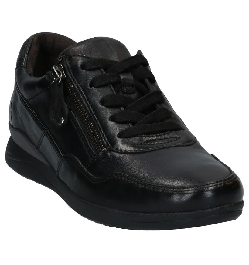 Jana Chaussures à lacets en Noir en cuir (280898)
