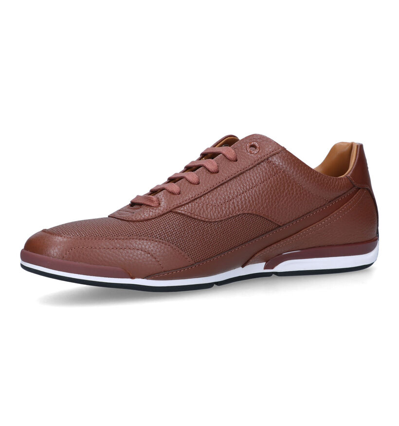 Boss Saturn Low Chaussures à lacets en Cognac pour hommes (331944) - pour semelles orthopédiques