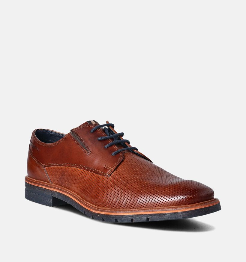 Bugatti Merlo Chaussure à lacets habillée en Cognac pour hommes (355305)