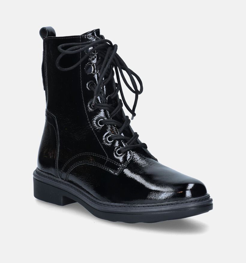 Tamaris Comfort Zwarte Veterlaarsjes voor dames (344504) - geschikt voor steunzolen