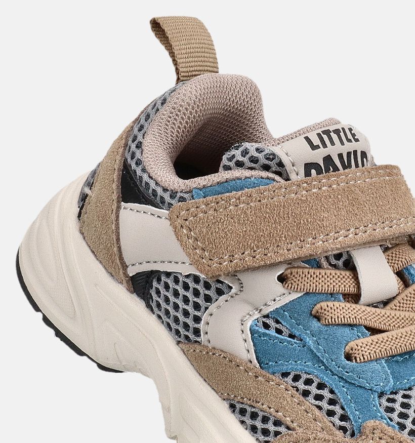 Little David Donkerbeige Sneakers voor jongens (379236) - geschikt voor steunzolen