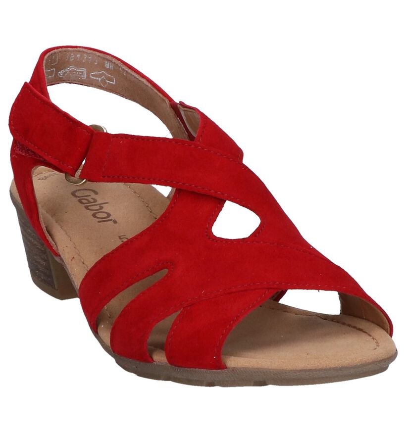 Rode Sandalen Gabor Best Fitting in daim (245467)