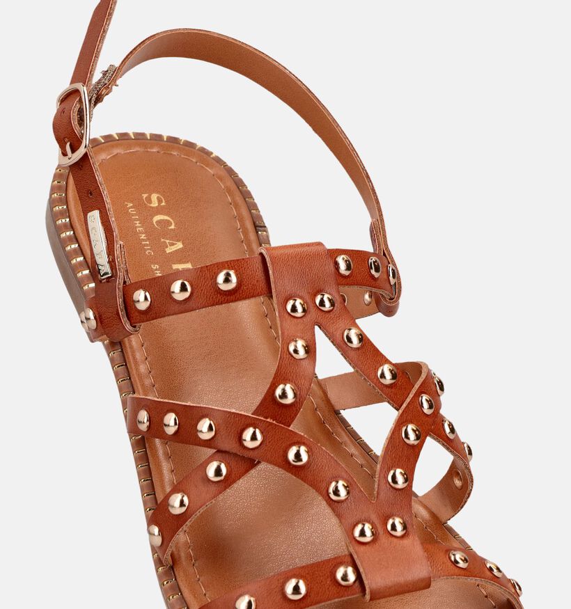 Scapa Cognac Platte Sandalen voor dames (373295)
