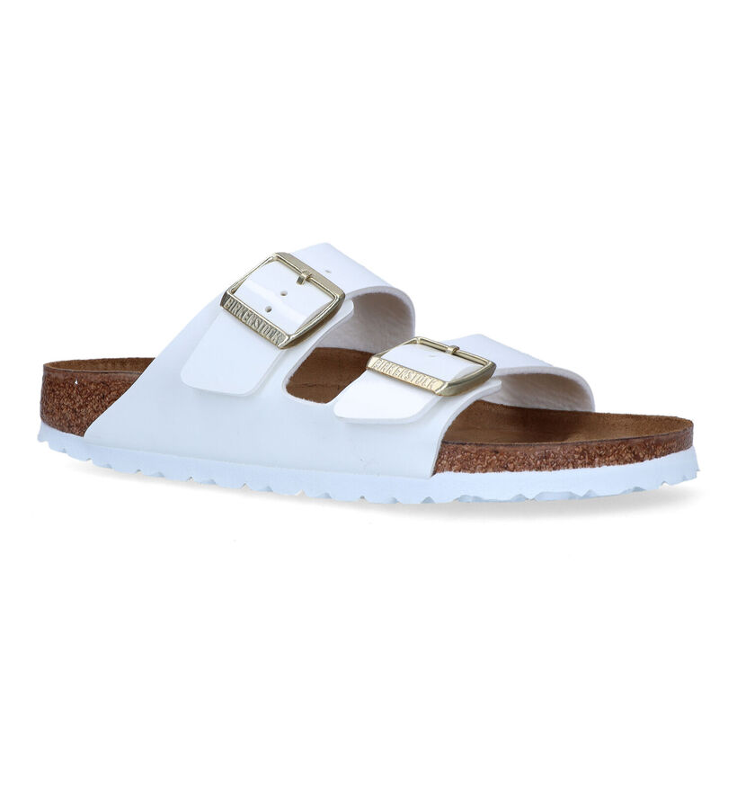 Birkenstock Arizona Birko Flor Nu-pieds en Blanc pour femmes (337963)