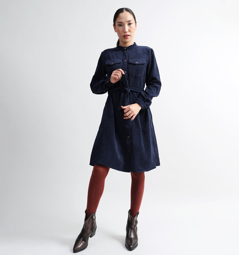 JDY Ullu Blauwe Hemdjurk in ribfluweel voor dames (330956)