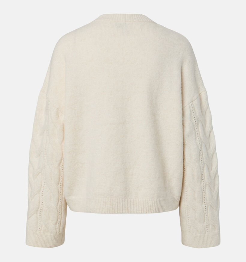 Pieces Kathy Cable Knit Pull Beige Clair pour femmes (378373)